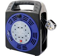 4 Way 25m Electrical Mains Extension Socket Cable Reel with UK 3 Pin Sockets