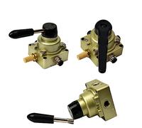 4 Way 3 Position Pneumatic Air Hand Switch Valve HV-02/03/04 HV400-04 Port 1/4 3/8 1/2inch BSP Manual Operated Control Valve 1Pcs(Withnot Fittings,HV-02)