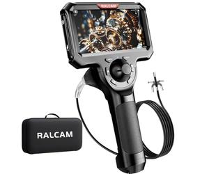 4-Way 360° Articulating Borescope, Ralcam Joystick 5" Endoscope Camera with Light, 6.2mm Slim Snake Inspection Camera with 5.0ft Semi-Rigid Cable for Engine, Pipe (6.2MM-5.0FT Semi-Rigid)