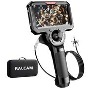 4-Way 360° Articulating Borescope, Ralcam Joystick 5" Endoscope Camera with Light, Slim Snake Inspection Camera with 5.0ft Semi-Rigid Cable for Engine, Pipe