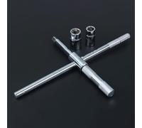 4-Way Adjustable Lug Wrench Set for Cars - Heavy-Duty Alloy Tire Iron with Non-Slip Handle, Telescopic 15-inch (375mm) Design, Sockets 17/19/21/23