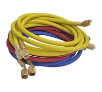 4 Way Aluminium Fill Valve Splitter Kit 4 Fill Hoses 60" Bumper Steel Hook Carry Case Suitable for Refrigerant R134 R410a R22 R407c