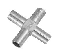 4 Way Barb Fitting, Φ25mm Cross Air Hose Connector Hose Fittings Stainless Steel Quick Adapter for Air Gas Water Fuel Pipelines