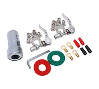 4 Way Battery Terminal Connectors, Quick Release Disconnect for Cars Trucks Pickups Buses, Top Post Battery Terminal Clamp with Positive Negative Labels for SAE JIS Type A Pos