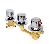 4-Way Brass Shower Diverter Valve Kit, tatic Bathroom Mixing Faucet, G1/2” Connect, 3 Control Opts, 10CM Center Di, and Efficient Shower Solut