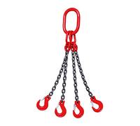4 Way Chain Sling with Grab Hooks, Lifting Chain G80 Engine Sling Chain 6 ton (13227 Lbs) Capacity, Chain Sling for Mining, Machinery, Ports, Building, etc.