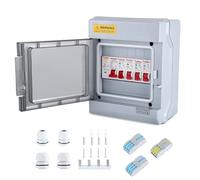 4 Way Consumer Unit Circuit Breaker, 63A 30mA RCD 4MCB 32A+20A+6A+6A, IP65 Anti-Leakage Fuse Box, Garage Caravan Consumer Unit, Leakage Circuit Breaker with 2 Terminals