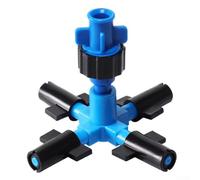 4-Way Cross Atomizing Nozzle Drip Irrigation Sprayer Black
