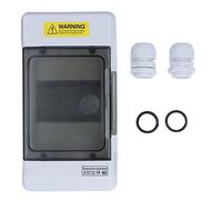 4 Way Distribution Box, IP66 Rated Waterproof Junction Case with Transparent Cover, DIN Rail Mount Enclosure for Circuit Breakers, Electrical Communications, Indoor & Outdoor Use