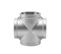 4 Way Equal Cross Connector, 304 Stainless Steel 4 Way Equal Cross Pipe Fitting 1/4-2 Inch Male BSP Thread