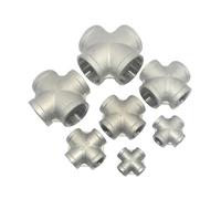4 Way Equal Cross Connector, 304 Stainless Steel 4-Way Female BSP Thread Cross Connector, 3/8-2 in (7 Sizes)