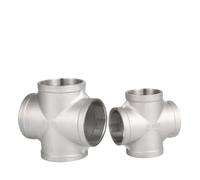 4 Way Equal Cross Connector, 304 Stainless Steel 4-Way Female BSP Thread Water Pipe Fitting Equal Cross Adapter 3/8"-2" 1pc