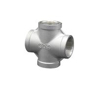 4 Way Equal Cross Connector, SS304 Female BSP Thread Pipe Fitting 4-Way Equal Cross Connector 1/8-2 Inch