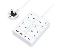 4 Way Extension Lead with 4 USB Slots,900J Extension Cable 1.5M