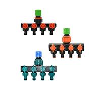 4-Way Garden Faucet Diverter, Drip Irrigation Fittings for Water Pipe, G1/2 & G3/4 Compatible, 11PCS Hose Connector for Efficient Watering Systems