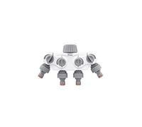 4 Way Garden tap Splitter/Manifold with Independent on/Off valves and Universal Click-Lock Hose Connection,Angled Outlet for More Space Between outlets
