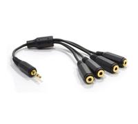 kenable 4 Way Jack Splitter 3.5mm Stereo Jack Plug to FOUR Sockets Cable 20cm