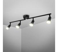 4 Way LED Ceiling Light Spotlight Lamp Living Room Kitchen Adjustable Black