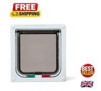 Cat Mate Cat Flap 4-Way Locking 309 - Secure Easy to Install & Use for Small to Medium Cats - White