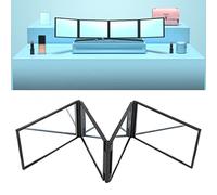 4 Way Mirror, 360 Degree Haircut Mirror 4 Way, Portable Foldable Makeup Mirror Easy to See Your Back Head for Self Styling and Hair Cutting Makeup Shaving