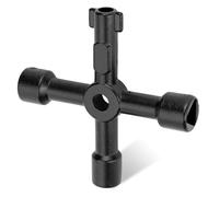 4-Way Multi-Functional Utilities Key for Electric Elevator Cupboard Cabinet Water Gas Meter Opening, Black