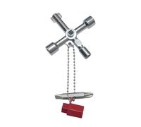 4-Way Multi-Functional Utility Key, Triangle Square Key for Water Gas Meter Valve Elevator Cabinet,4 in 1 Universal Cross Key Stainless Steel