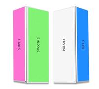 4 Way Nail Buffer Block (2 Pcs), Nail Shine Buffers Blocks Files for Natural and Acrylic Nails Smoother Buffing Block Polisher Fingernail File Buffer 120/240/600/3000 Grit for Buffing Shinning
