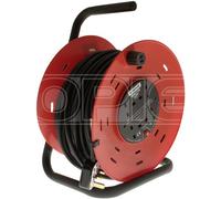 4 Way Open Frame Cable Reel 50m Red 13A Plug Extension Reel STATUS S50M13ACRX1