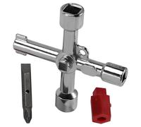 4 Way Sillcock Key Set, Utilities Key, Multi-FunctionKey Wrench, Multi-Functional Water Key for Most Sillcock, Stopcock, Water Spigots, Wall-Hydrant, Control Cabinet and Valves