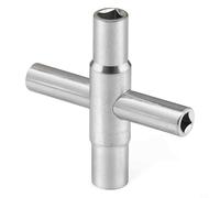 4 Way Sillcock Water Key，Steel Multi-Function Wrench Utility Key,For Hose Bib Spigot Valve Stopcock Valves