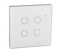 4 Way Smart Light Switch, AC 100-250V 10A 2.4GHz Wifi Dimmer Light Switch Touch Light Switch Remote Control Light Switch Timer Relay Support Voice Control App Control RF433 RF