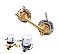4-Way Solid Brass Shower Diverter Valve Adjustable Hot & Cold Water Mixer Durable Bathtub Faucet for Shower & Steam Room Easy Install G1/2 Connector Fits 3.5-5.7" Holes - Ideal for Modern Ba