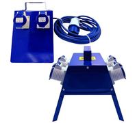 4 Way Splitter Box 240V 16 Amp Sockets and Plug 5m 1.5mm Cable IP44 Rated | 4 x 16A Outlets, 16A Plug, 5m Cable, Metal Housing, IP44 Rated, Power Distribution, Construction Sites, Workshops, Industrial