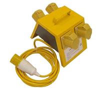 4 Way Splitter Junction Box 110 V Volt 4 Way Gang X 16 Amp Socket & Cable DX/3001096
