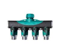4-Way Tap Connector Garden Hose Pipe Splitter 3/4'' Plastic Drip Irrigation Water Agricultural(US)