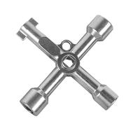4 Way Utilities Key, Meter Box Key, Multi-function Panel Cross Keys, Rust-resistant and Durable Versatile Keys for Spigots, Control Cabinet, Gas Meter, Valve, Electrical Cabinet Opening etc, Silver