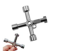 4-Way Utility Key Meter Box Key,Rustproof Meter Box Keys,Versatile Gas Meters Boxs Keys,Long Lasting Gas MeterKey,for Quick Access to GasShut Offs,Electric Cupboards,Water Meters Boxes(Silver)
