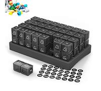 4 Weeks Pill Box Organizer, Monthly am pm Pill Holder, Travel Pill Container Large Capacity, Moisture Proof Medicine Caddy 32 Compartments, Easy Open & Fill Pill Dispenser, Arthritis Friendly