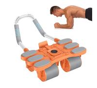 4-Wheel Ab Roller - Ab Roller, Abdominal Wheel Rollers With Knee Mat, Automatic Rebound With 6 Elbow Supports, Abdominal Trainer Core Strength Training | Rollers For Home Gym Workouts And Upper Body T