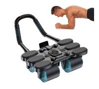 4-Wheel Ab Roller - Ab Roller, Abdominal Wheel Rollers With Knee Mat, Automatic Rebound With 6 Elbow Supports, Abdominal Trainer Core Strength Training | Rollers For Home Gym Workouts And Upper Body T