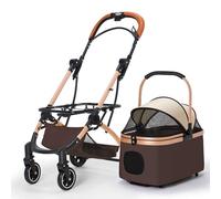 4 Wheel Dog Stroller with Rotating Design Removable Pet STO Basket & Mat for Small to Mum Dogs - Ideal for Outdoor Adventures