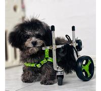 4 Wheel Dog Wheelchair Adjustable Pet Cart for Dog Rehabilitation Supportive Mobility Aid for Pets Chest Protection Ideal for XXS Dogs Help Them Stand & Move