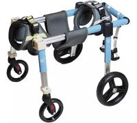 4-Wheel Dog Wheelchair for Disabled Pets Adjustable Mobility Cart for Small Medium Large Dogs Cats & Rabbits - Recovery Aid for Dachshunds & More (Blue Large)