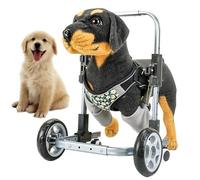 4-Wheel Dog Wheelchair for Front Leg Support Adjustable Pet Mobility Aid Lightweight Aluminum Assisted Walking Cart for Disabled Injured Aging Small Pets S:max22cm
