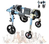 4-Wheel Dog Wheelchair for Rear Legs Adjustable Pet Stroller with Mobility Aid Lightweight Dog Cart for Injured Disabled or Paralyzed Pets