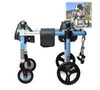 4-Wheel Dog Wheelchair for Rear Legs - Mobility Aid for Paralyzed Injured Dogs - Adjustable Pet Trolley for Small to XXL Bs - Enhanced Mobility Support
