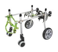 4-Wheel Dog Wheelchair for XXS to L Pets, Full Support Mobility Cart for Back Legs, Adjustable Doggie Exercise Leash Included, Ideal for Disabled Dogs