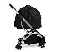 4 Wheel Dogs Strollers for Medium Small Dogs Upgraded Pet Stroller Cat Strollers with Detachable Carrier Breathable Carriage Car Seat Large Capacity Net (Purple) (Black)