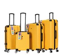 4 Wheel Eagle London Hexagon Hard Shell Case ABS Travel Luggage Suitcase Trolley Baggage Bag Combination Lock Cabin Size (Yellow)