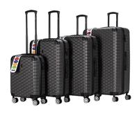 4 Wheel Eagle London Hexagon Hard Shell Case ABS Travel Luggage Suitcase Trolley Baggage Bag Combination Lock 29" Large Size (Charcoal)